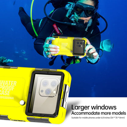 Multi-functional, durable, waterproof, 15m/50ft, universal 6.9 inch waterproof phone case, IP68, professional diving photography