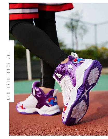 2024 New Children's Basketball Shoes for Boys Non-slip Kids Sport Shoes Wear-resistant Outdoor Kids Girls Sneakers Trainers