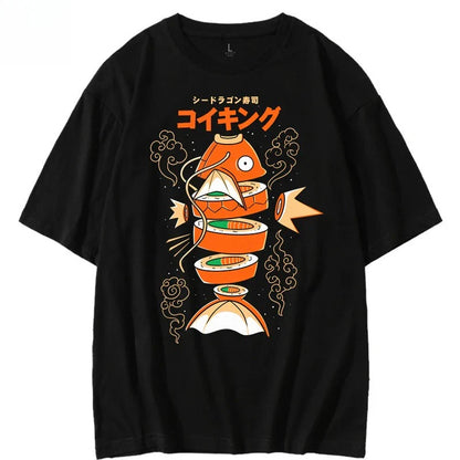 King Carp Magikarp Sushi Sashimi Short Sleeve T-Shirt Loose Men's and Women's Summer Trend Top Clothing