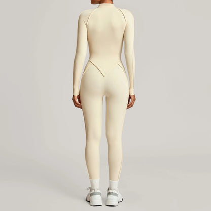Zipper Short-sleeved Yoga Sports Fitness Jumpsuits Sets Without Chest Pad Tight Bodysuits Shorts Gym Workout Clothes for Women