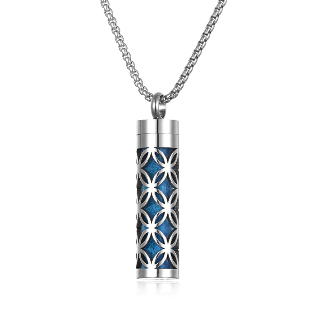 Long Strip Stainless Steel Aromatherapy Necklace Perfume Diffuser Essential Oil Diffuser Pendant Necklace Jewelry Accessories