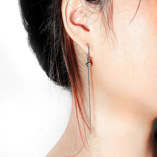 GRA 3mm Bubble Tassel Moissanite Drop Earrings for Women Sparkling 925 Solid Silver Womans Fine Jewelry Lab Diamond Chain