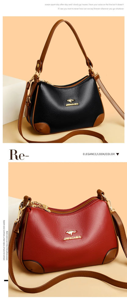 Genuine 3 Layers High Quality Soft Leather Ladies Crossbody Bags for Women Luxury Handbags Women Bags Designer  Shoulder 2024