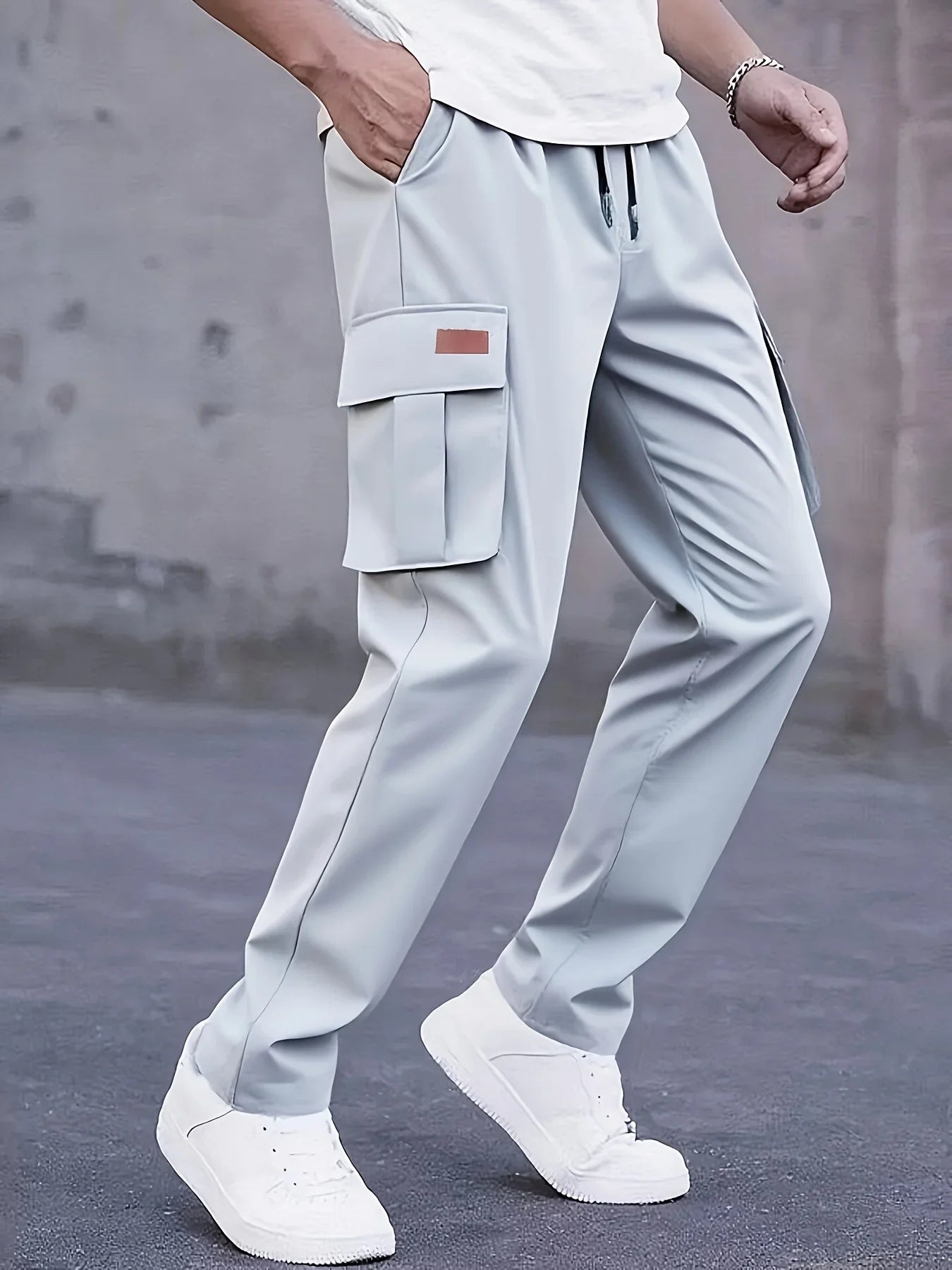 American style high street multi pocket workwear pants for men's new trendy loose straight leg versatile casual long pants