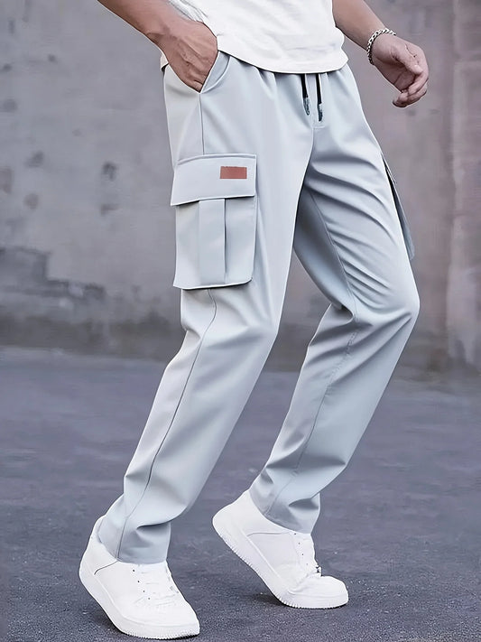 American style high street multi pocket workwear pants for men's new trendy loose straight leg versatile casual long pants