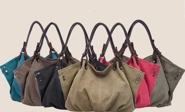 2024 New Arrival Women's Bag Fashion Casual Canvas Bag Large Capacity Handbag Shoulder Messenger Bag Many Colors BD866