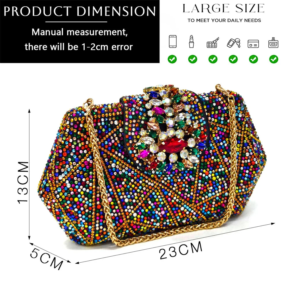 Pointed-Toe Rhinestone Pumps African Ladies Italian Shoe and Bag Set Designer