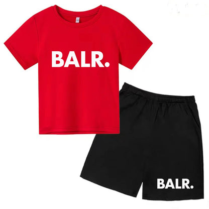 Kids T-shirt Summer Sunshine Brand Monogram Print Short Sleeve+Shorts 2P Boys Girls Toddler 3-12years Leisure Sports Jogging Set