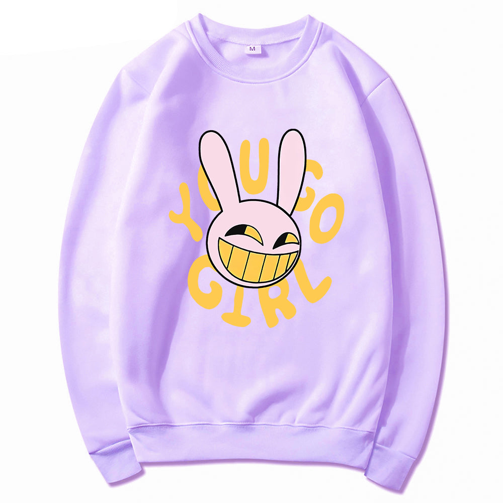 Hoodie Fashion Women Harajuku Funny Cute Rabbit Hoodie Unisex Cartoon Vintage Pullover Sweatshirt