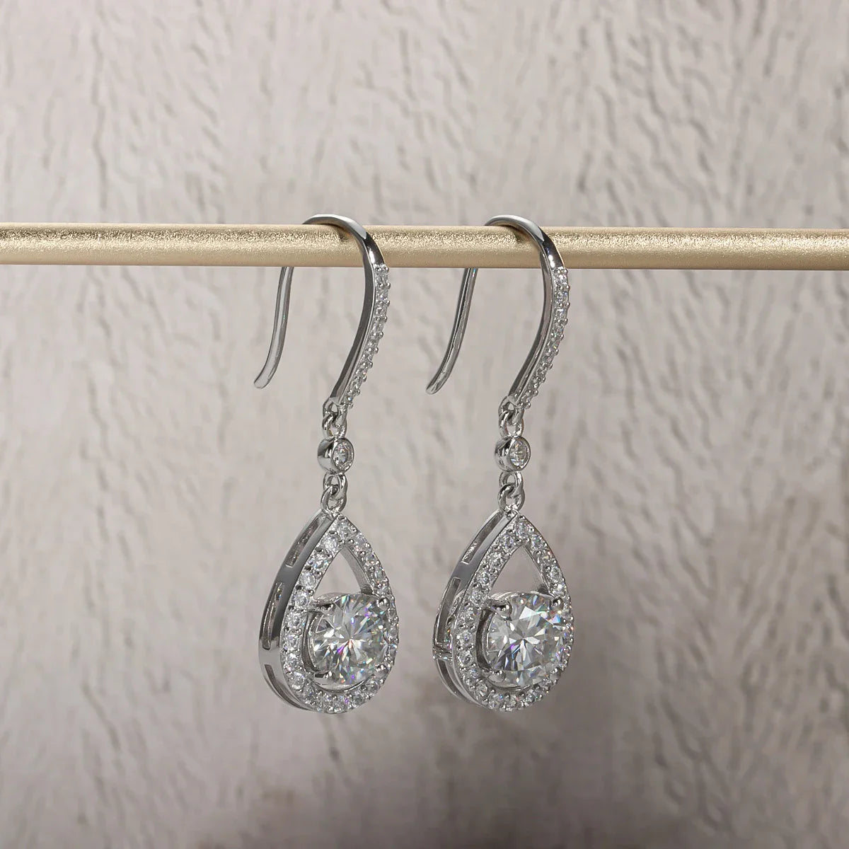 1ct D Color Moissanite Drop Teardrop Shape Earrings 925 Sterling Silve Hook Earrings for Woman Jewelry Gifts Wholesale