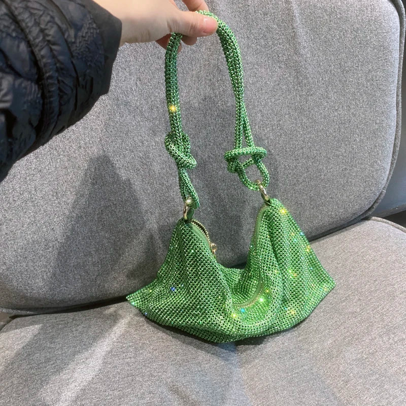luxury Designer hobo shoulder bag handmade Shining Rhinestones Evening clutch Bag Purse Crystal Purses and handbag Hobo Bags