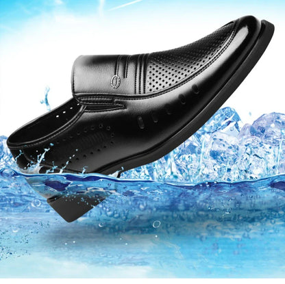 New Designer Big Size Leather Shoes For Men Summer Breathable Hallow Business Casual Shoes Male Solid Color Fashion Loafers Man