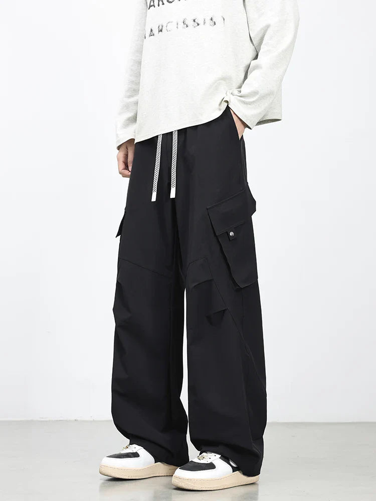 Summer Men's Cargo Pants with 5 Pockets Outdoor Quick Dry Casual Pants Lightweight and Cool Stretch Straight Trousers