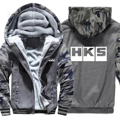 HKS Power and Sports Hoodies Men Streetwear Coat Wool Liner Jacket HKS Sweatshirts Warm Hoody