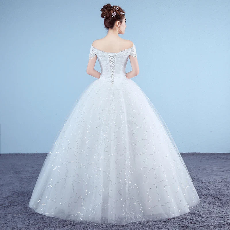 Wedding Dress Wholesale Lace up Embroidery Bride Marriage Dresses White Ball Gown Factory Christmas Carnival Plus Size