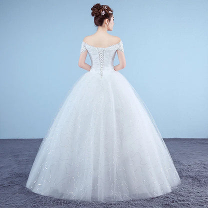 Wedding Dress Wholesale Lace up Embroidery Bride Marriage Dresses White Ball Gown Factory Christmas Carnival Plus Size