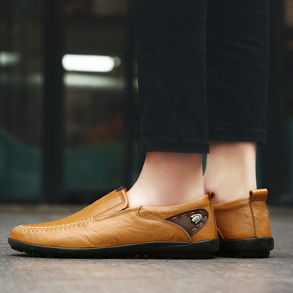 Men Shoes Casual Luxury Brand Genuine Leather Italian Men Loafers Moccasins Slip on Mens Driving Shoes Black Brown Plus Size 47