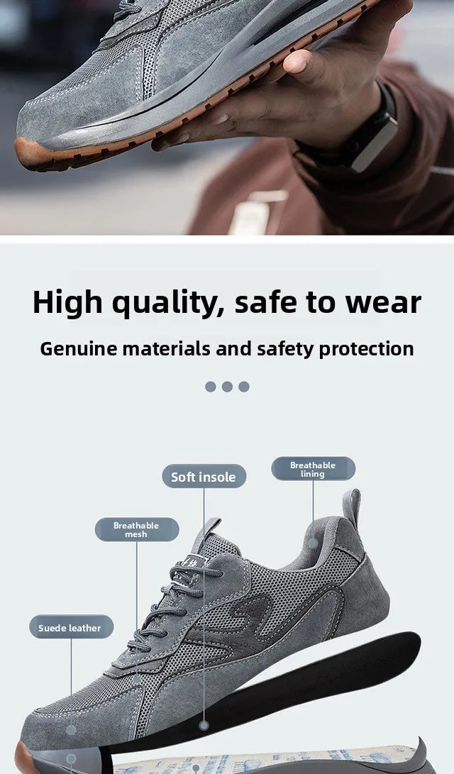 Men's Safety Shoes Anti Smashing Piercing Lightweight Construction Site WorkShoes Electrician's Insulated Footwear