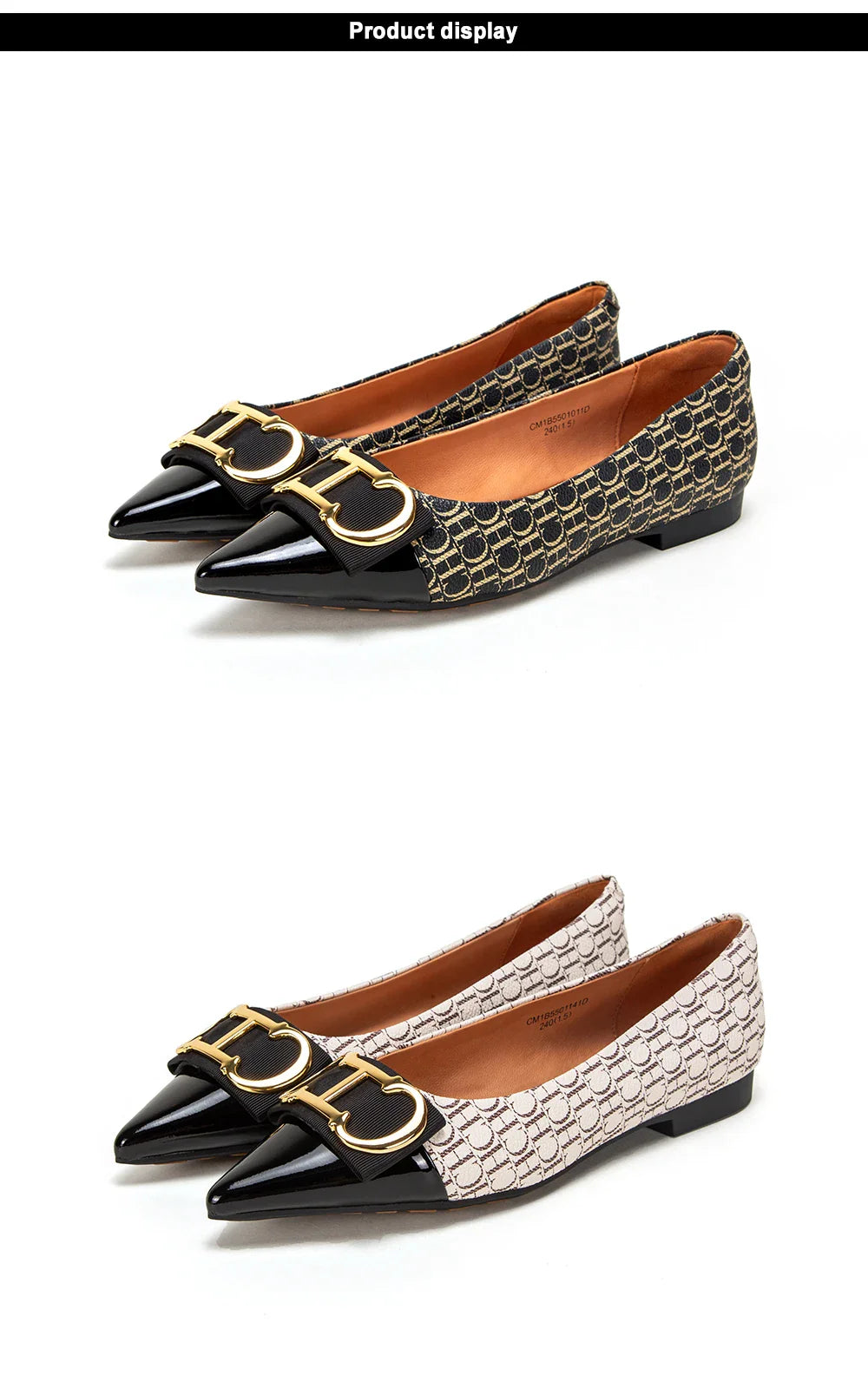 Women's  Shoes New Spliced Pointed Anti slip Flat Casual Shoes Business Shoes For girls
