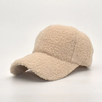 Baseball Cap New Winter Windproof Lamb Wool Caps Warm Caps Women Men Plush Simple Hat Casual Comfortable Outdoor Hats