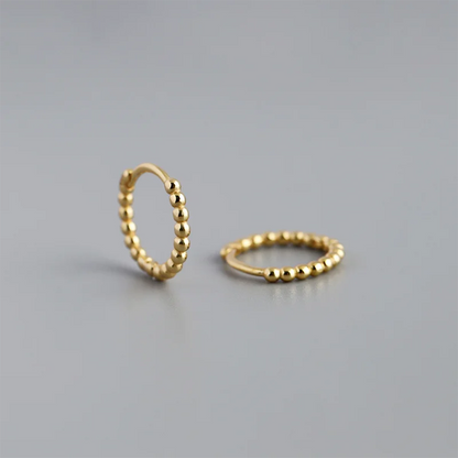 925 Sterling Silver Fashion Minimalist Beads Huggies Hoop Earrings for Women Trend Charm Ear Buckle Bohemian Jewelry Gift