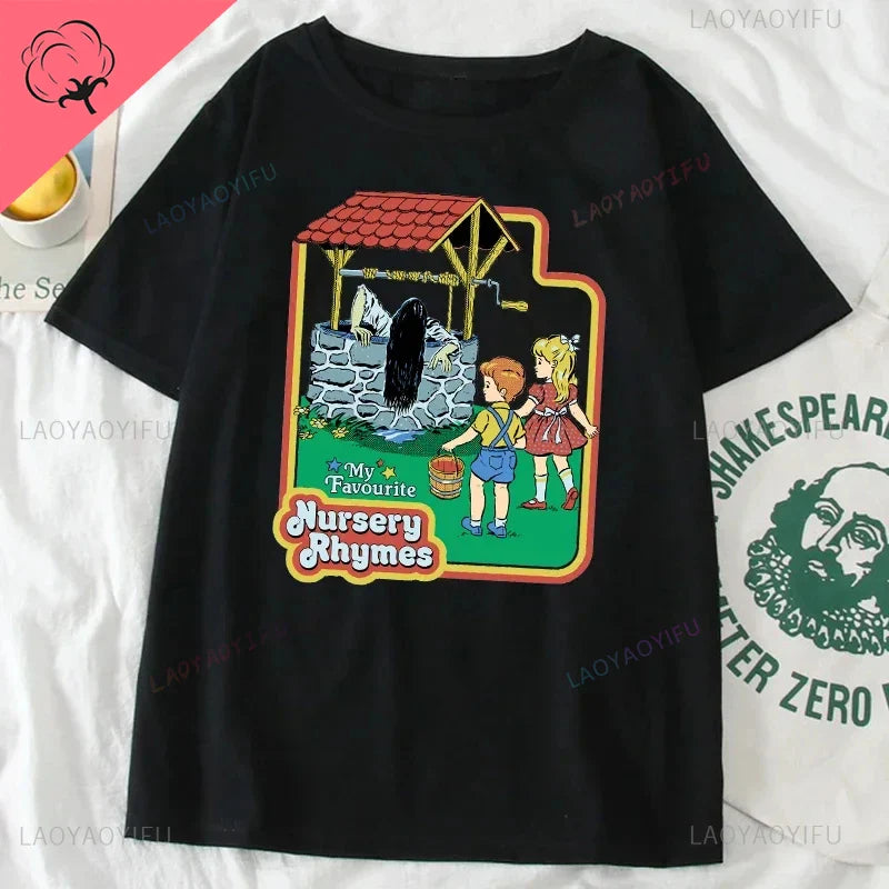 Classic Vintage 90s Tshirt Women Men Grim Evil Series Tops Nostalgia Scary Alien Supernatural Graphic Tee Popular Halloween Tees