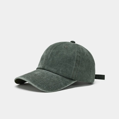 Hat Men's Washed Coated Baseball Cap Color Tile Korean Version Simple Dome Cap Solid Color Sports Sun Hat