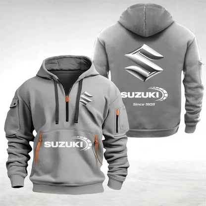 Men sweatshirts, hoodies, half-pocket autumn and winter outdoor sports jackets, racing and motorcycle men's and women's wear