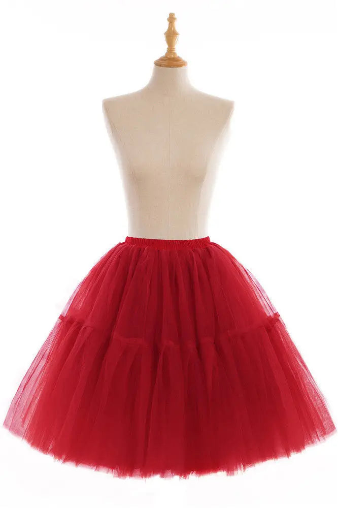 6 Layers Fluffy Ball Gown Women Short Skirts Knee Length Tutu Dress Underskirt Soft Tulle Petticoat for Club Cosplay Marathon
