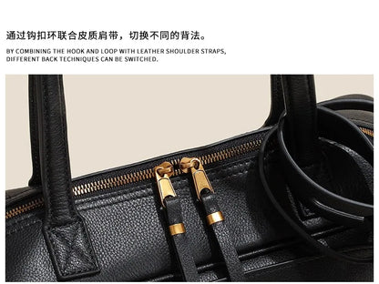 High version genuine leather pillow bag for women 2025 new all-match large capacity first layer cowhide bowling bag for women