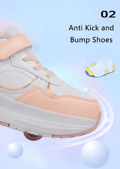 Roller Skate Shoes Kids Autumn 2024 Children Fashion Casual Sports Toy Birthday Gift Games Boys 4 Wheels Sneakers Girls