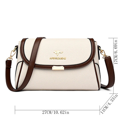 Solid Color High Quality Leather Small Shoulder Bagsfor Women 2024 New Messenger Bags with StrapDesigner Crossbody Bag Sac AMain
