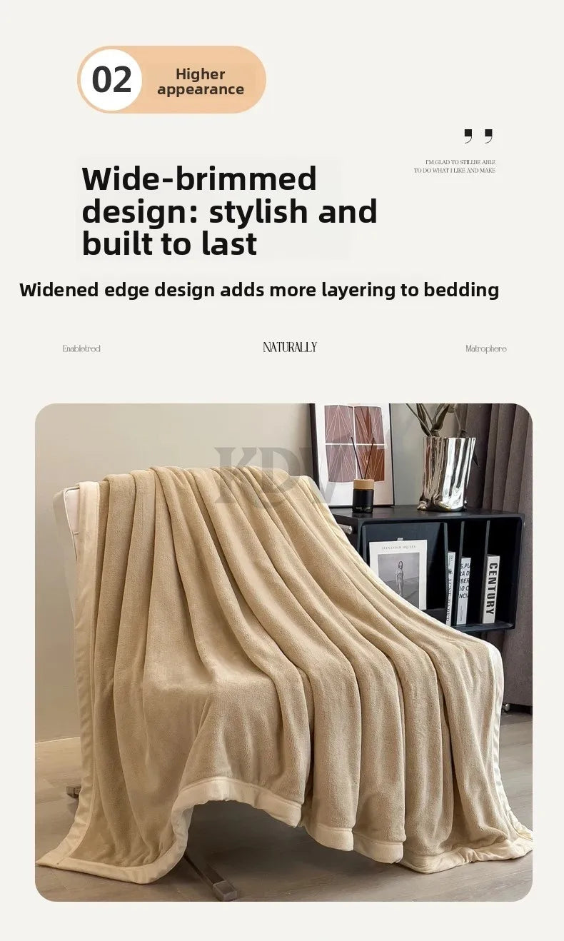 Double Layer Solid Color Milk Velvet Blanket Autumn Winter Thicken Warm Plush Blanket for Bed Sofa Single Double Thick Bed Sheet