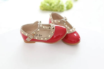 Girls Shoes Spring Children Shoes Girl Rivets Princess Autumn Toddler Girls Kids Flat Shoes T-Tied Style Girls Summer Sandals