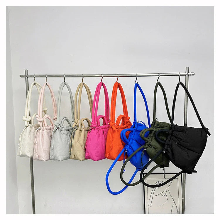 Women's Casual Single-shoulder Bag Large Capacity Nylon Backpack Women's Down Cotton Winter Tote Bag Portable Makeup Handbag