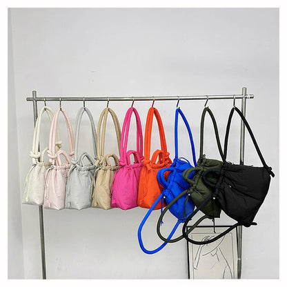 Women's Casual Single-shoulder Bag Large Capacity Nylon Backpack Women's Down Cotton Winter Tote Bag Portable Makeup Handbag