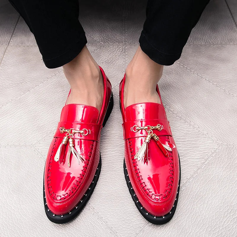 White Tassel Men's Loafers Classic Casual Men Leather Shoes Comfort Slip-on Shoes for Men Plus Size 46 Business Men Social Shoes