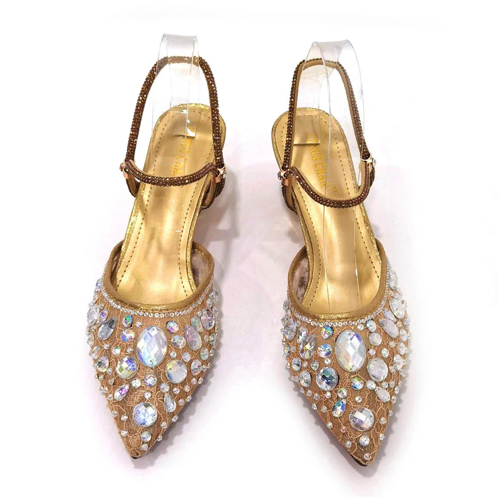New Italian Design Noble Dual-Purpose Three-Dimensional Bag And Ladies Heel Shoes Shiny Material For Nigeria Wedding Party