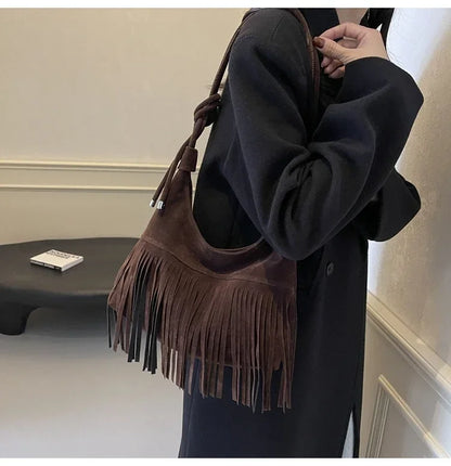 Fringed Interior Compartment Tote Bags Sewing Thread Large Capacity 2024 Hot Sale Bags for Women Zipper Pu Women's Handbags