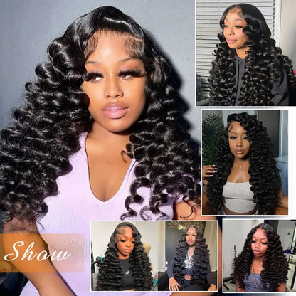 40 Inch HD Loose Deep Wave 13x6 Lace Front Human Hair Wigs Brazilian Curly Water Wavy 13x4 Lace Deep Wave Frontal Wigs For Women