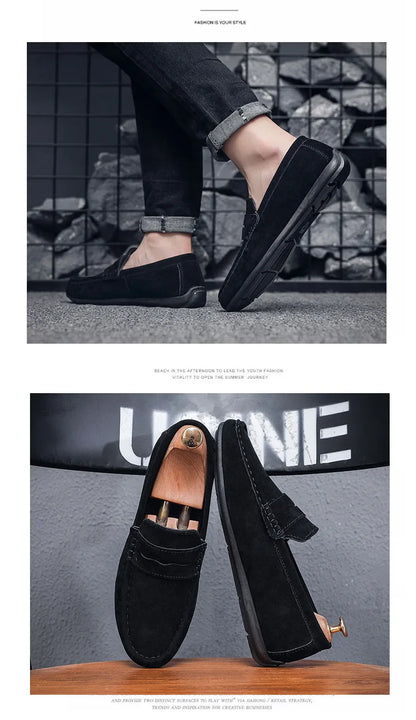Brand Spring Summer Hot Sell Moccasins Men Loafers High Quality Genuine Leather Shoes Men Flats Lightweight Driving Shoes 2023