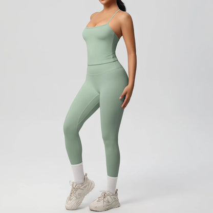 2PCS Yoga Set Nude Feeling Workout Sets Women Tracksuit Gym Push Up Fitness Running Workout Sportwear Sport Bra Leggings Suit