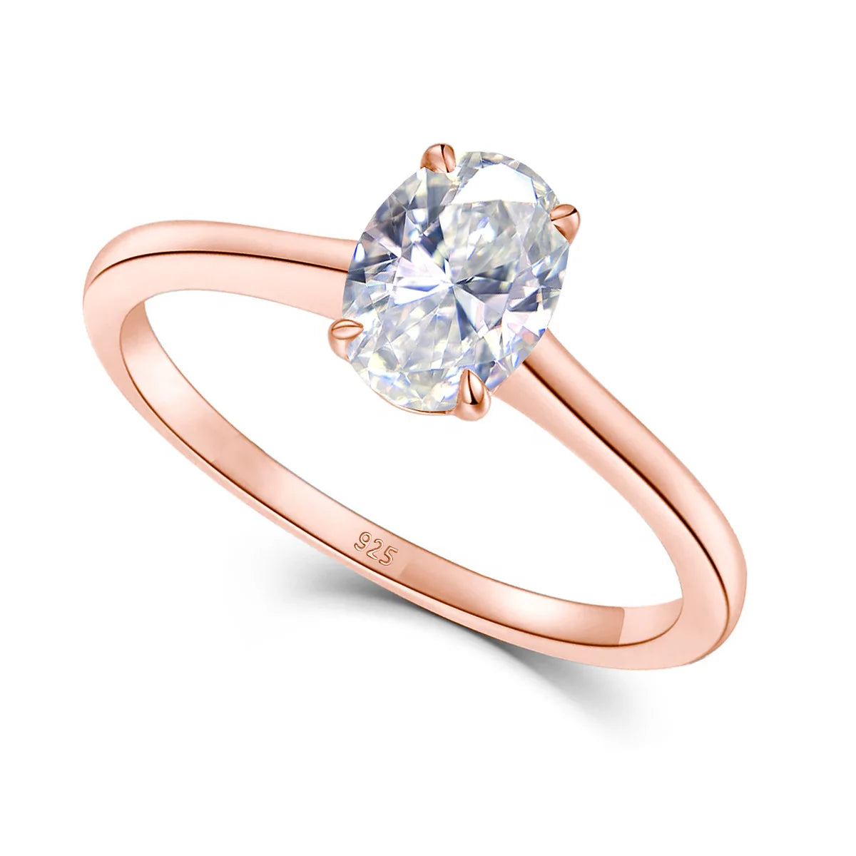 Certified Oval Moissanite Ring 1 Carat 5*7mm Brilliant Stone Solid Sterling Silver 925 Wedding Jewelry For Woman Gift