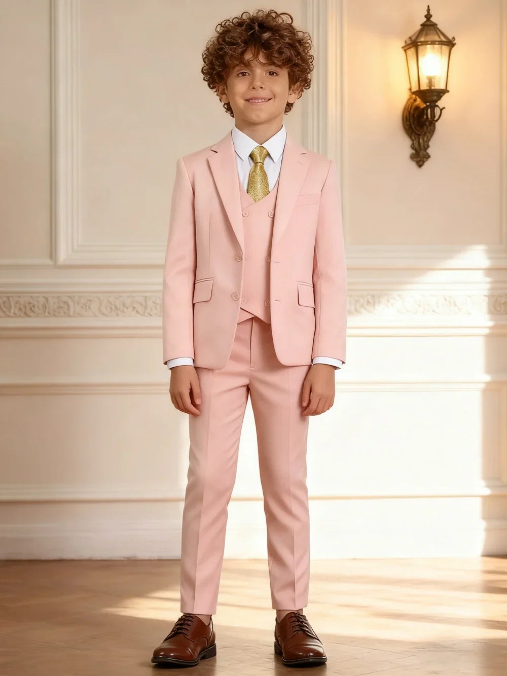 Fashionable Boy Christmas Party Suit Trendy Kids Holiday Formal Outfit For Children Winter Celebration Attire