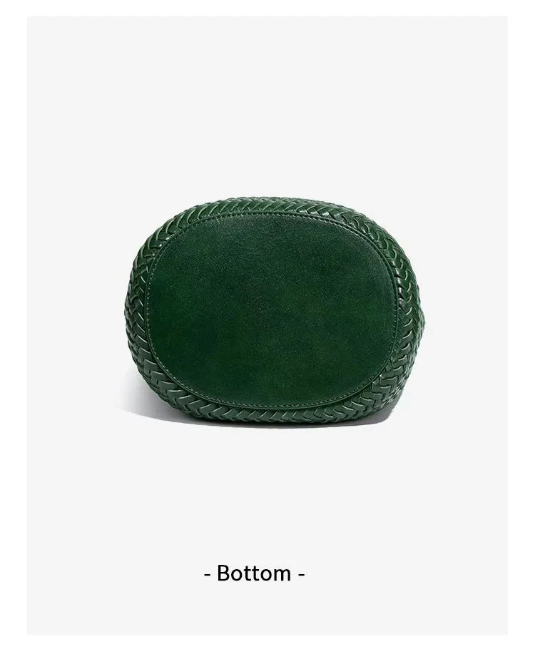 luxury woman handbagNew high end Hand-woven genuine leather women's bag large capacity shoulder tote bag underarm bag bucket bag