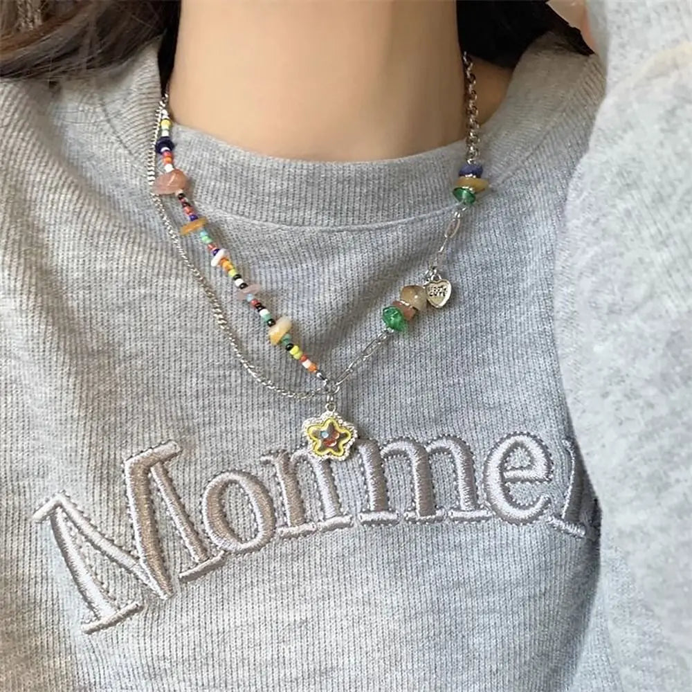Korean Trend Love Butterfly Clavicle Chain For Women Shiny Multilayered Heart Necklace Collarbone Chain Valentine's Day Gifts