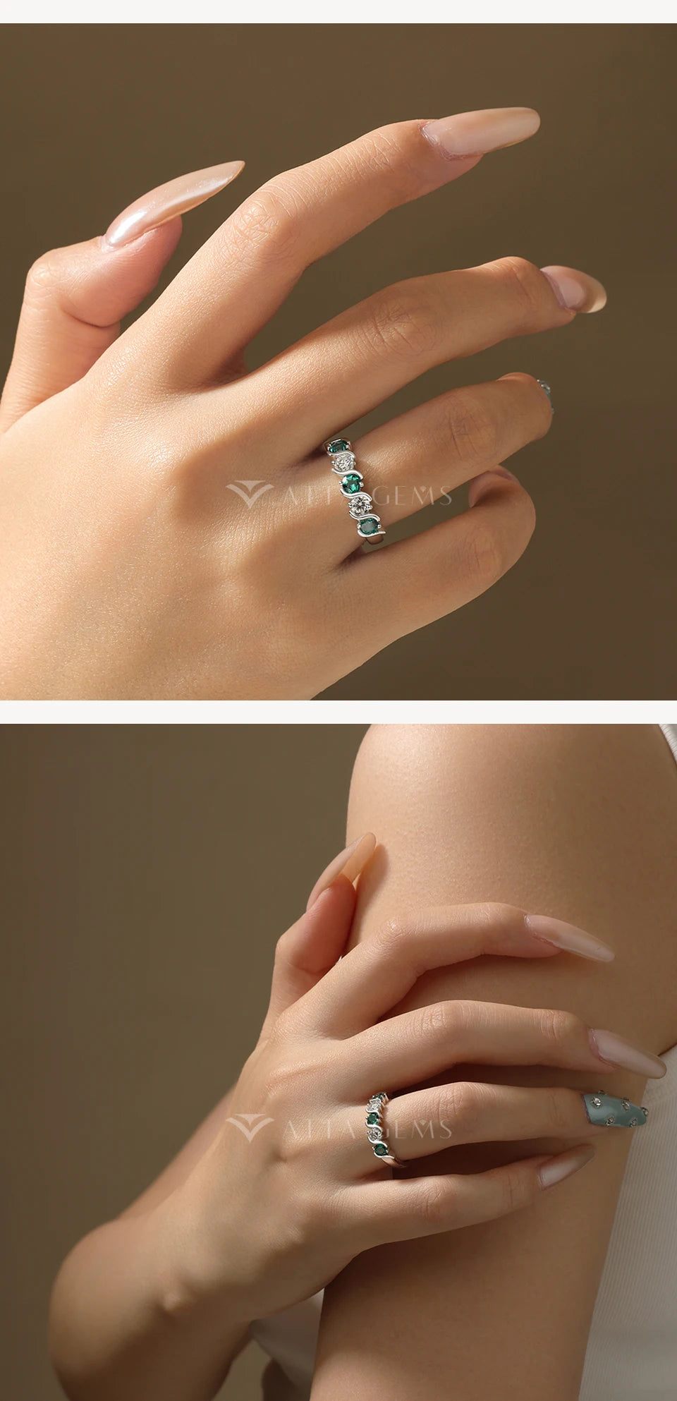 Light Luxury Lab Emerald Moissanite Rings Fashion Women Rings 925 Sterling Silver Ring Party Hot Statement Jewelry Gift