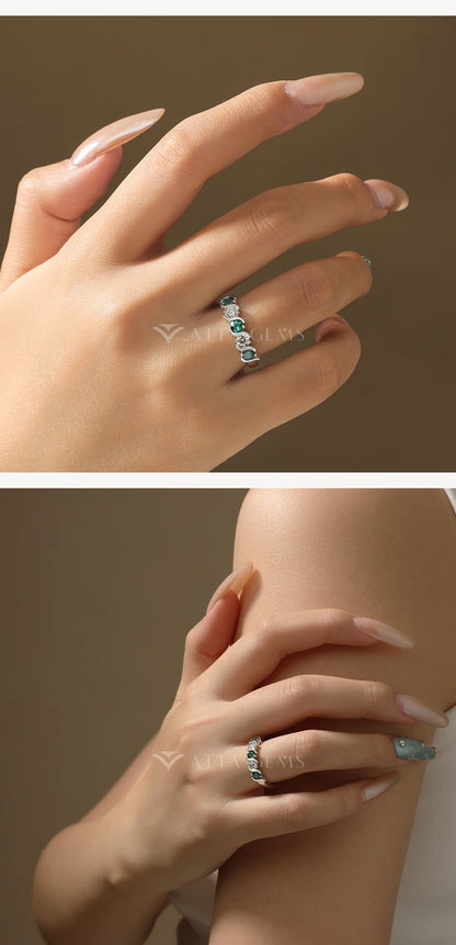Light Luxury Lab Emerald Moissanite Rings Fashion Women Rings 925 Sterling Silver Ring Party Hot Statement Jewelry Gift