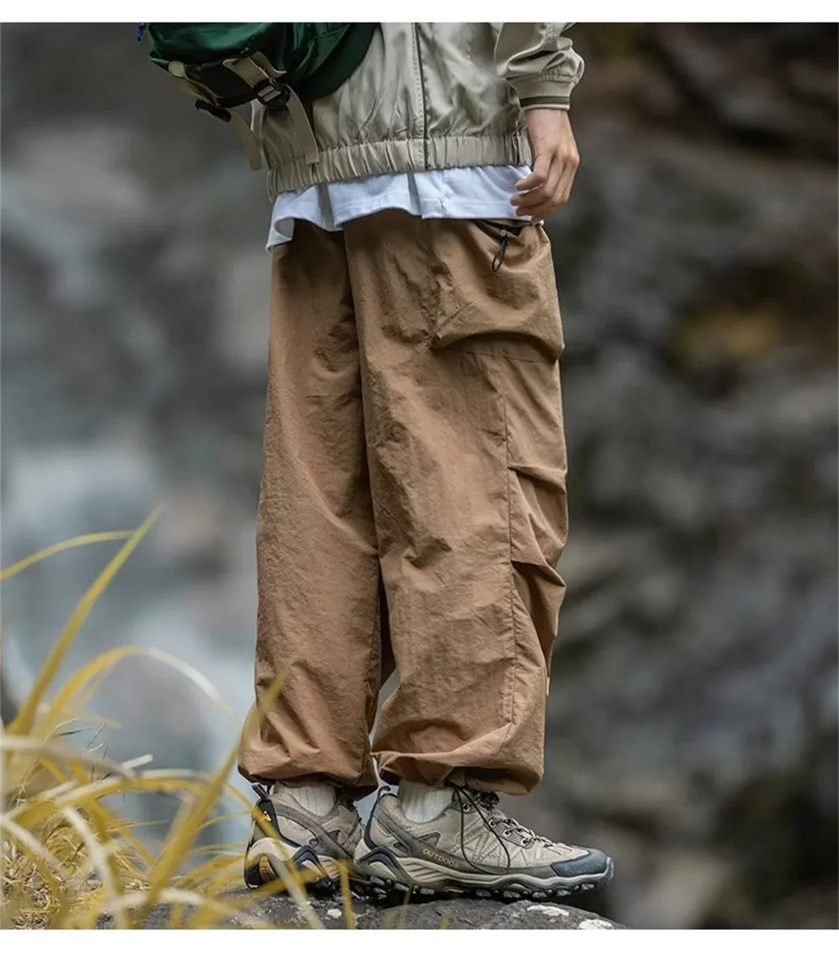 Vintage Baggy Hiking Cargo Pants Men Waterproof Casual Sport Jogging Sping Summer Parachute Pants Outdoor Wide Leg Trousers