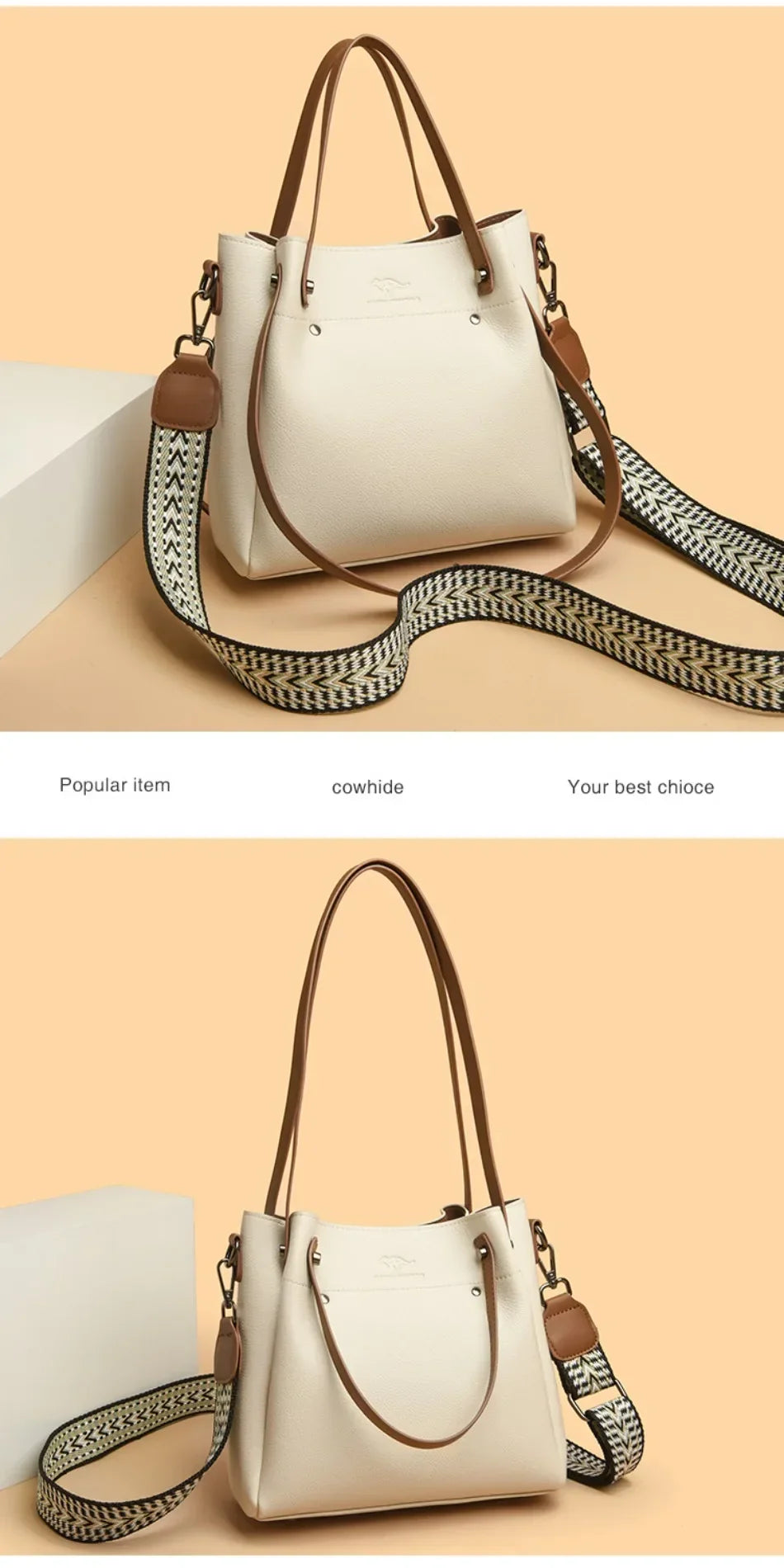 Genuine High Quality Leather Shoulder Crossbody Bags for Women Luxury Handbags Women Bag Large Capacity Soft Tote Messenger Bag